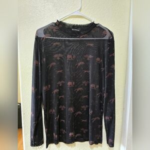 Merigold Kiss Black Buffslo Mesh Women's Top